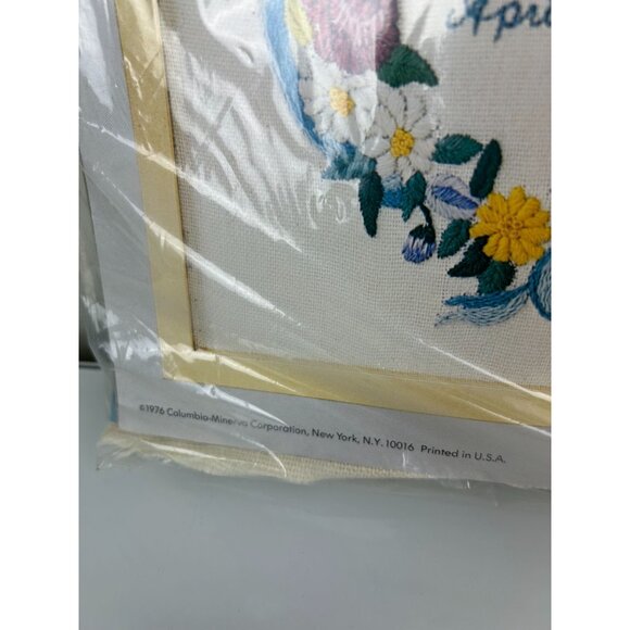 Vintage Columbia Minerva Crewel Craft Kit Marriage Sampler 1976 Floral - Picture 6 of 13